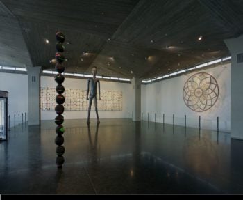 The renewed Upper Entrance Hall at the Israel Museum, featuring highlights from the contemporary art collection.  (Tim Hursley, courtesy of the Israel Museum, Jerusalem)