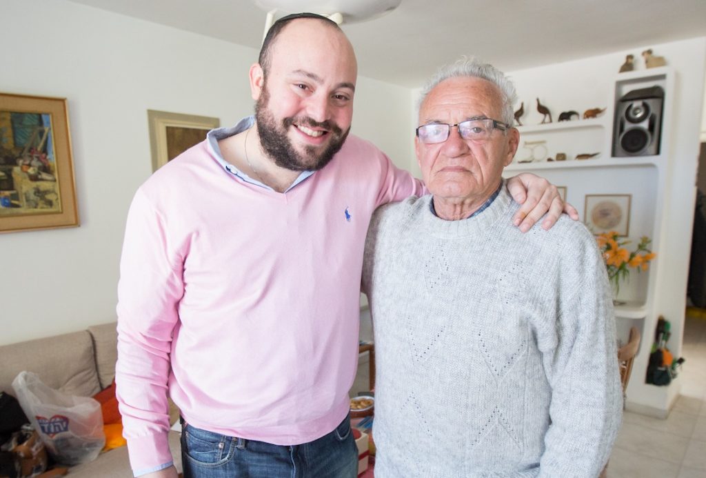 Moshe Tirosh, right, with Jonny Daniels, the founder of From The Depths, a Holocaust commemoration organization that helped create a new museum at the Warsaw Zoo. (From The Depths)