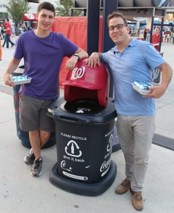 Jewish educator Yoni Kaiser-Blueth (right, with incoming George Washington University freshman Yonah Bromberg Gaber a recent Washington Nationals game), said that Sandy Koufax’s decision  “resonates especially today.” (Hillel Kuttler)