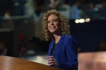 Rep. Debbie Wasserman-Schultz, chair of the Democratic National Committee, speaking to delegates of the party's convention in Charlotte, N.C.,on its final night, Sept. 6, 2012.  (DNC via Flickr )