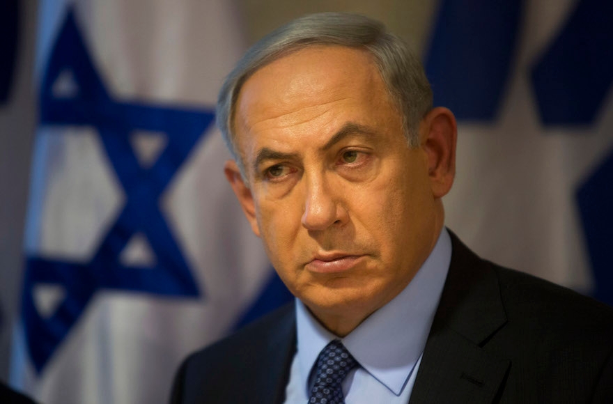 Israeli Prime Minister Benjamin Netanyahu at a press conference at the Foreign Ministry in Jerusalem, Oct. 15, 2015. (Sebastian Scheiner/AP Images)
