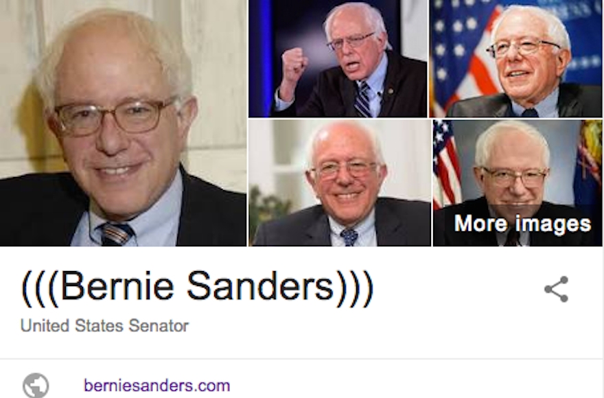 Bernie Sanders' Google Knowledge Graph card as seen on Google Chrome with the Coincidence Detector plugin activated (Screenshot)