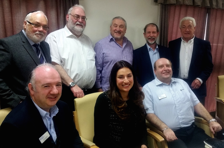 British lawmaker Luciana Berger meeting members of the Jewish Representative Council of the Manchester area, May 8, 2016. (Courtesy of the Jewish Representative Council of Greater Manchester and Region)