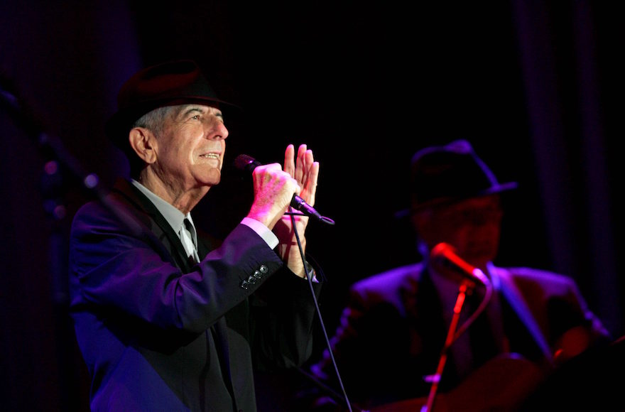 Leonard Cohen performing at a concert in Ramat Gan, Israel, Sept. 24, 2009. (Marko/Flash90) 