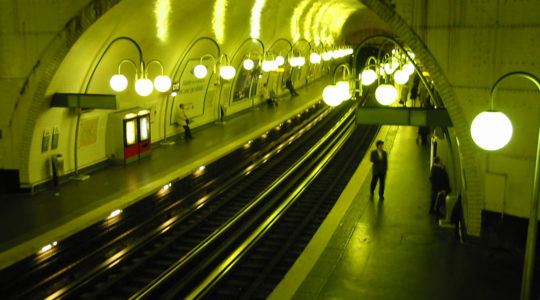 A Paris underground train station