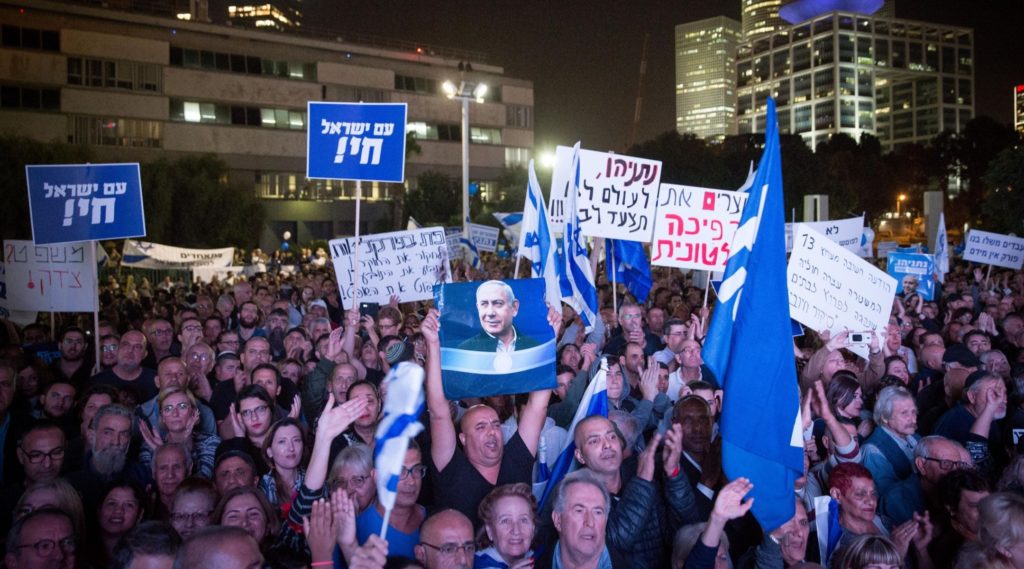 Thousands rally for Netanyahu and against indictment in Tel Aviv ...