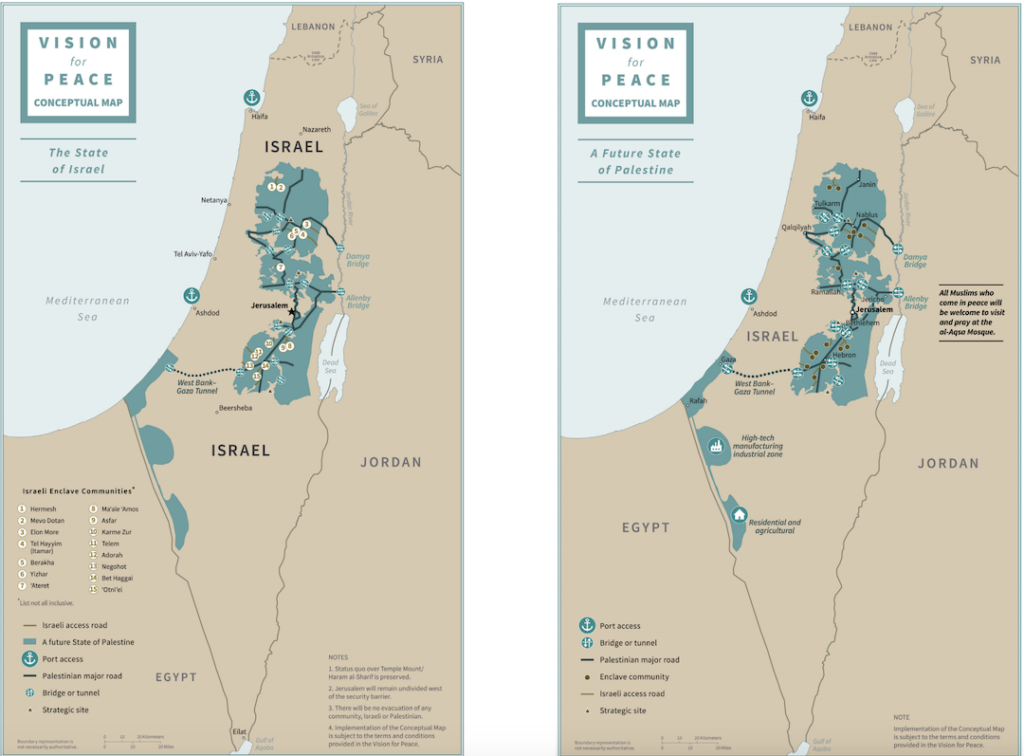 Trump’s IsraeliPalestinian peace plan runs 181 pages. These 2 maps