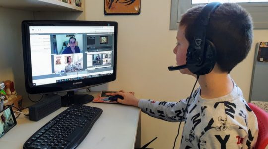 A camper participates in Big Idea camp@home, a virtual Israeli tech camp. (Courtesy of Big Idea)