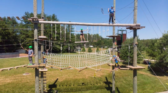 The ropes course at Camp Modin, which has seen a deluge of interest from parents since it announced it was opening last month. (Courtesy of Camp Modin)