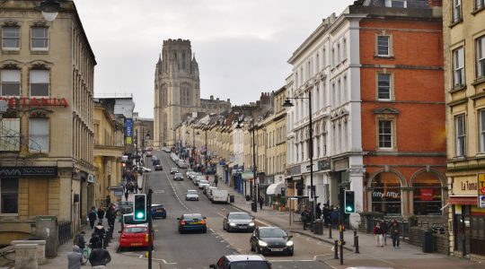 A view of a main street in Bristol, UK. (Wikimedia Commons)