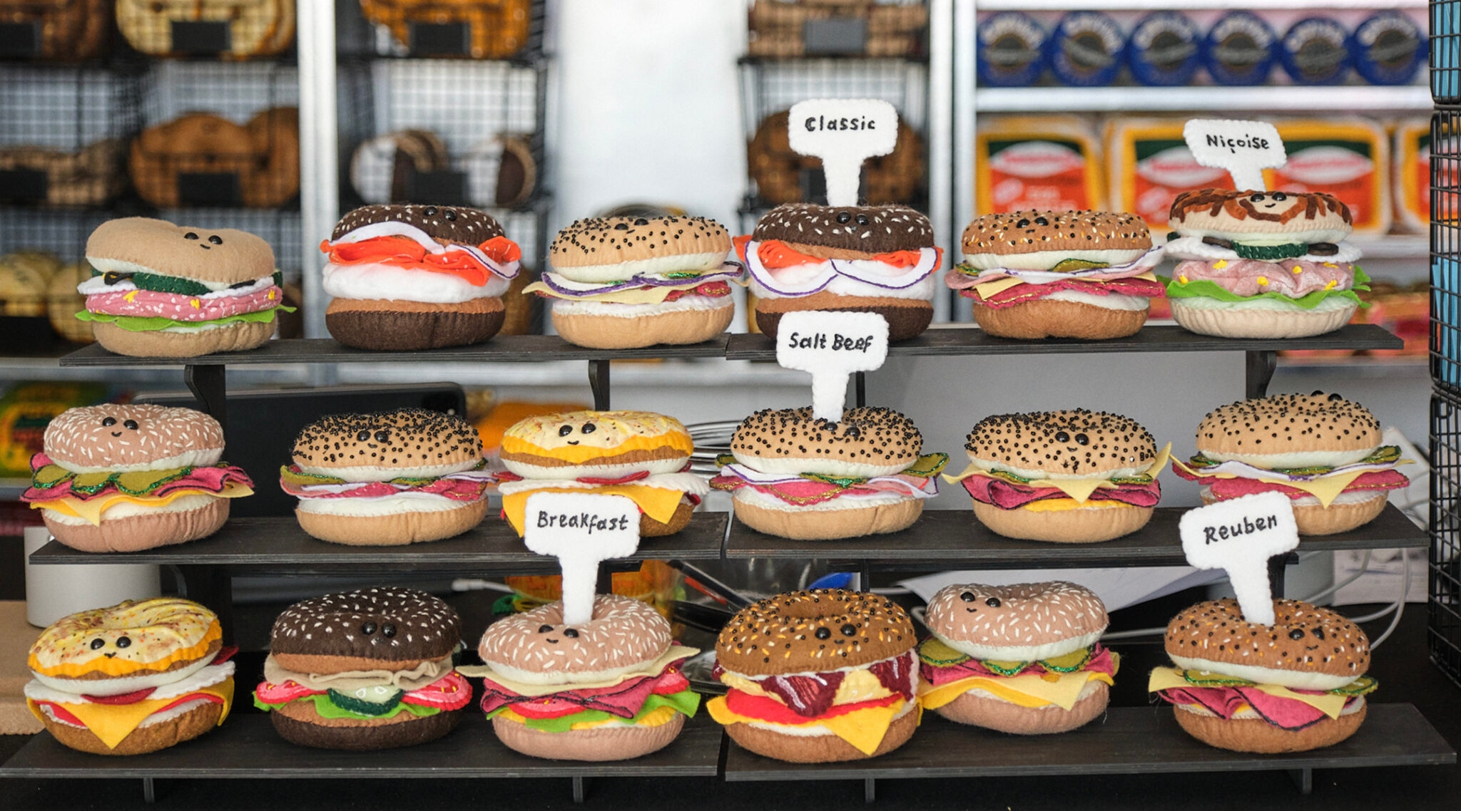 This one-of-a-kind bagel shop is made entirely of felt - New York ...