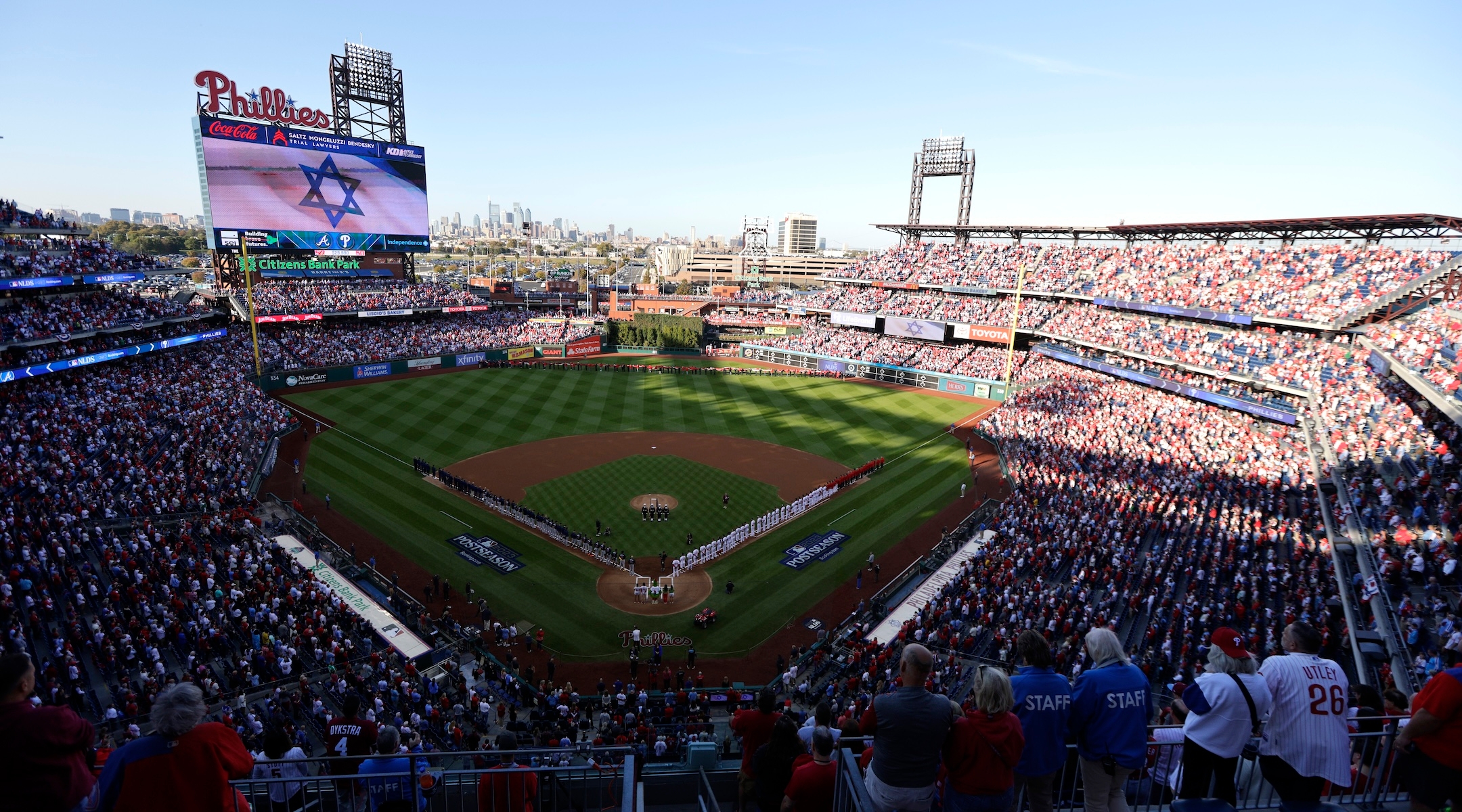 Philadelphia Phillies hold moment of silence for Israel before MLB playoff  game - Jewish Telegraphic Agency