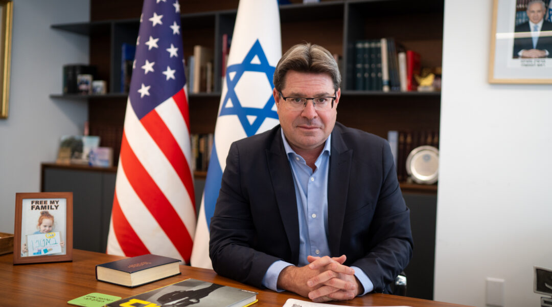 Israel's consul general to New York, Ofir Akunis, in his Manhattan office, August 14, 2024. (Luke Tress)