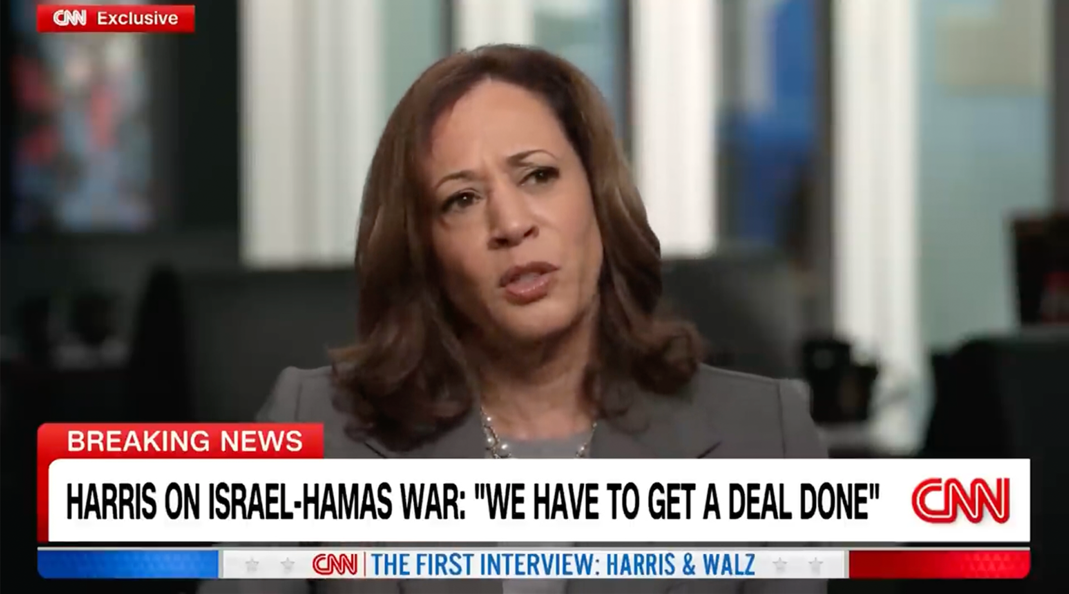 Kamala Harris appearing on CNN