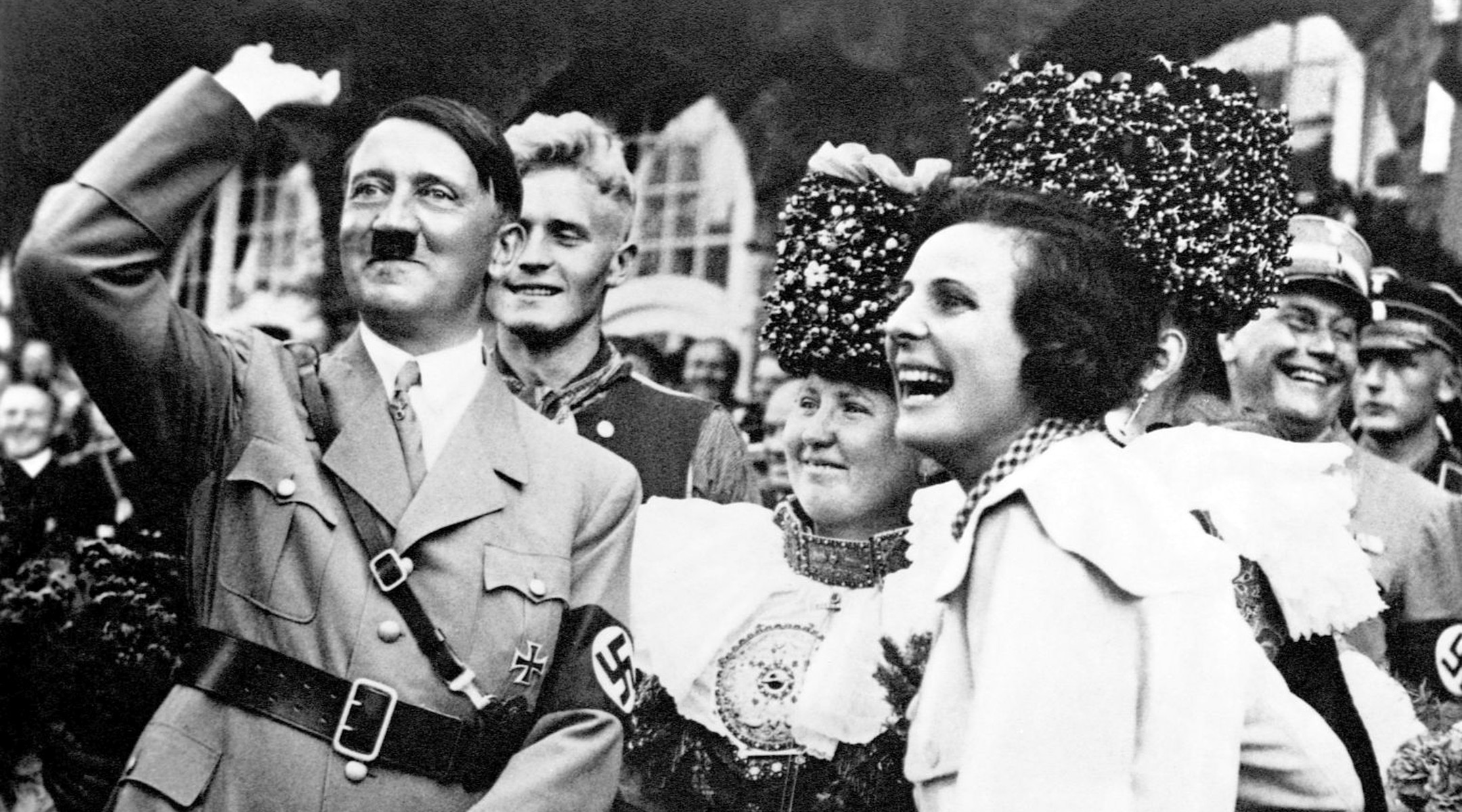 Hitler and Leni Riefenstahl, black-and-white archival photo