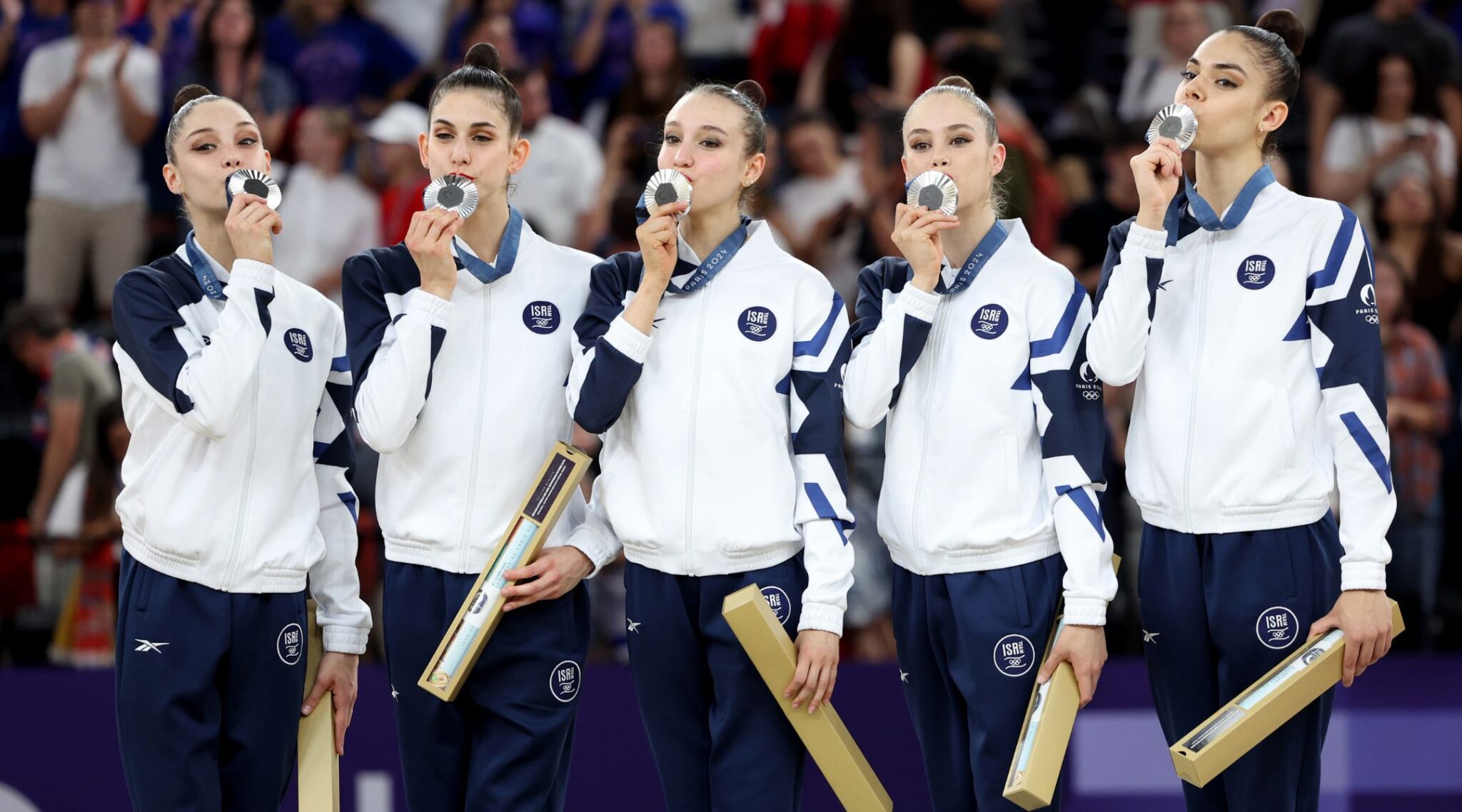 Israel’s rhythmic gymnastics team wins silver, Israel’s 7th medal in