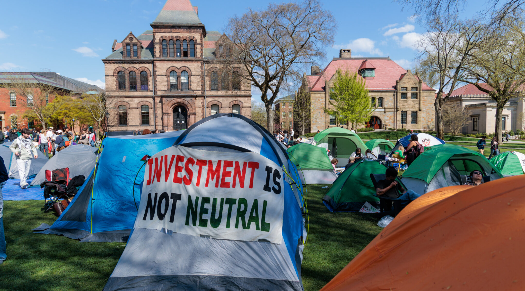 Activists camp out for divestment on a campus