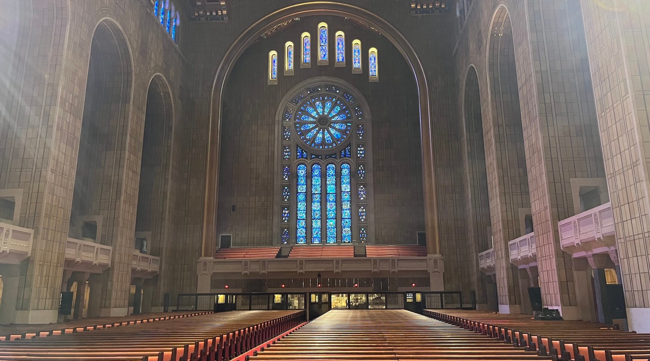 The main sanctuary at Temple Emanu-El.