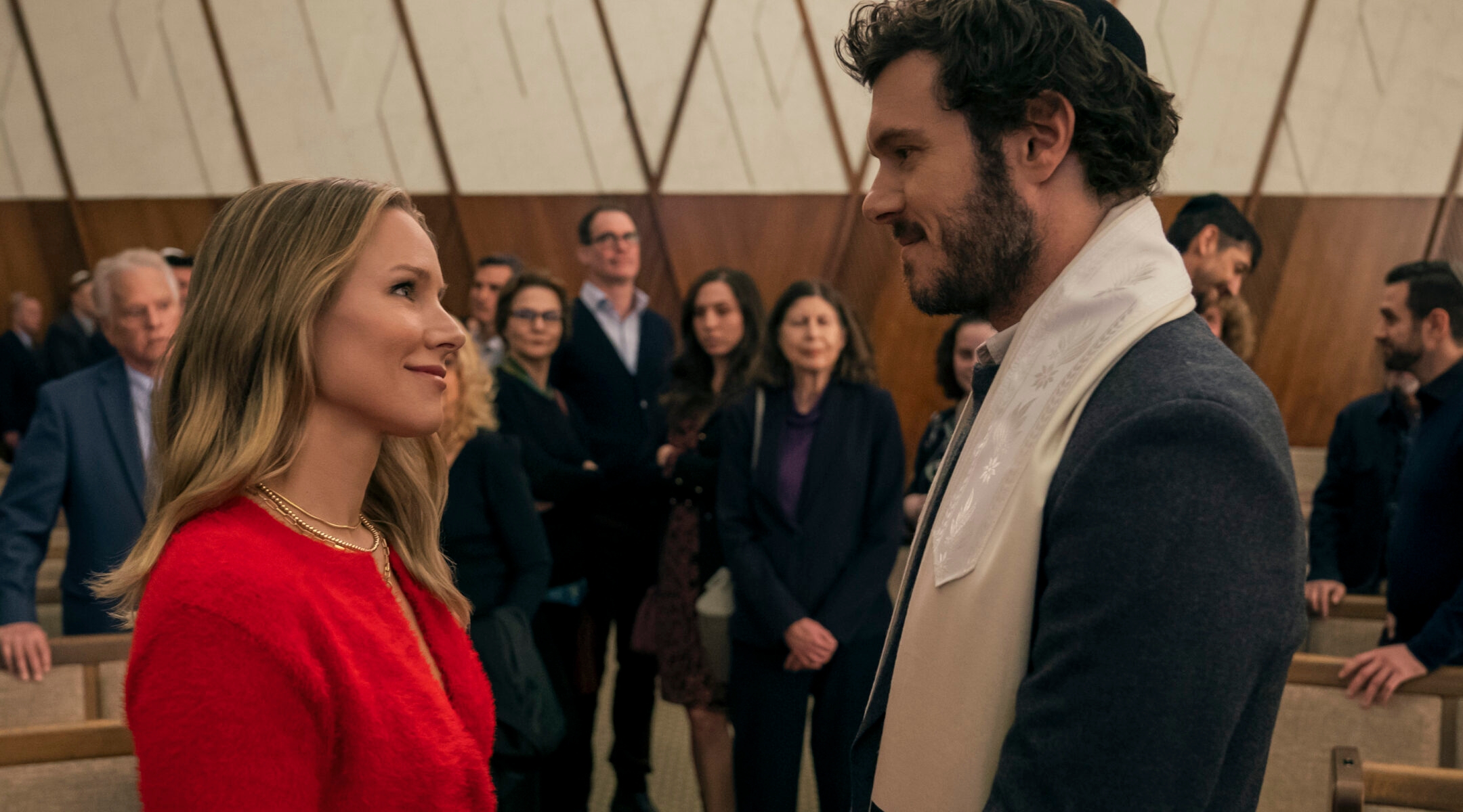 Kristen Bell as Joanne and Adam Brody as Noah in "Nobody Wants This." (Stefania Rosini/Netflix)