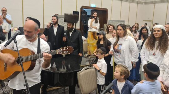 Haredi Orthodox and secular Israeli participants gathered at a retreat that included hundreds of survivors of Oct. 7 and relatives of victims. (Deborah Danan)