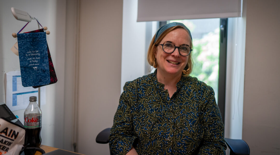 Rabbi Katja Vehlow in her office at Fordham University, Sept. 13, 2024. (Luke Tress)