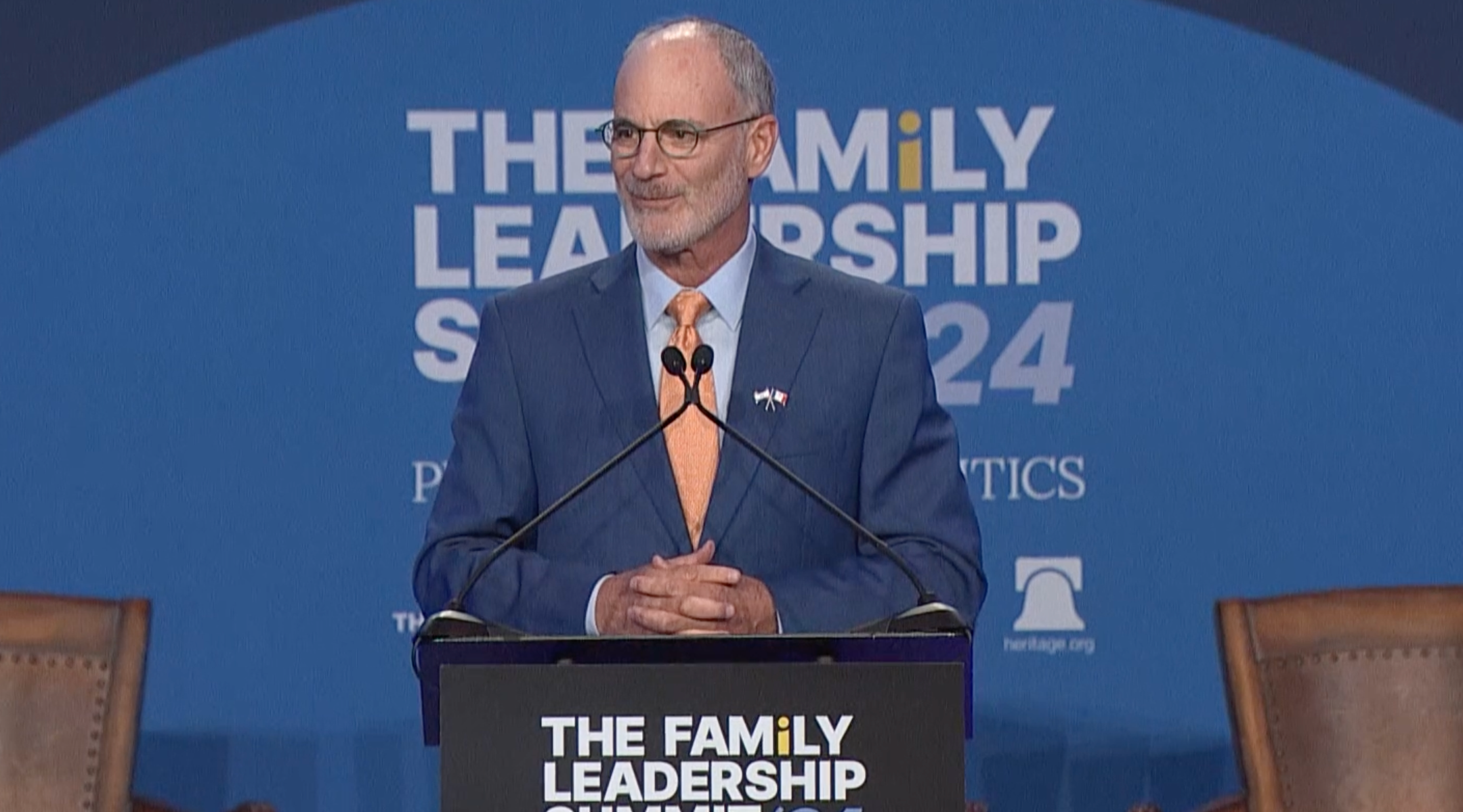 Yechiel Leiter speaks at the Family Leadership Summit, a gathering of Christian conservatives in Des Moines, Iowa, in July 2024. (Screenshot)