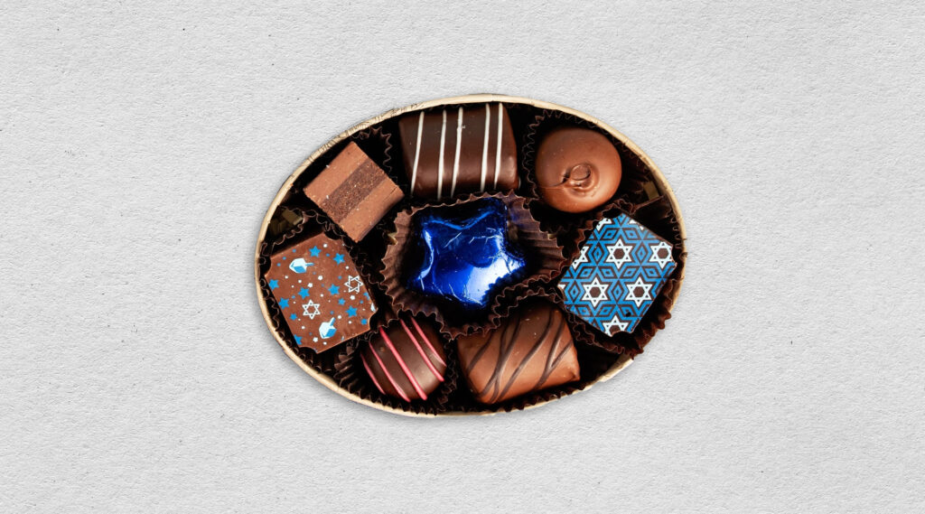 Eight-piece Hanukkah Star Box of Chocolates