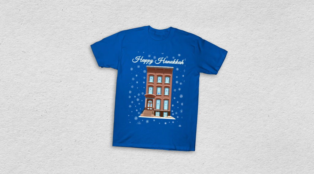 Happy Hanukkah Brooklyn Brownstone T-Shirt