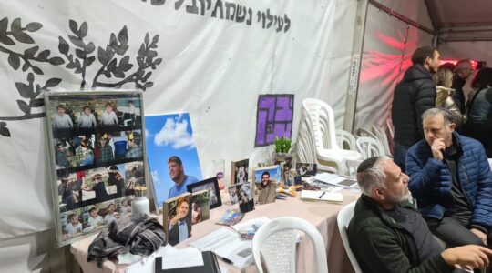 At the shiva for Yuval Shoham, a graduate of Himmelfarb killed in Gaza. (Deborah Danan)