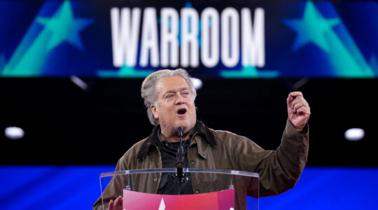 Steve Bannon speaks during the Conservative Political Action Conference (CPAC) at the Gaylord National Resort Hotel And Convention Center on Feb. 20, 2025 in Oxon Hill, Maryland. (Andrew Harnik/Getty Images)